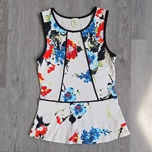 Anthropologie Weston Wear Floral Bloomfall Peplum Top Size M